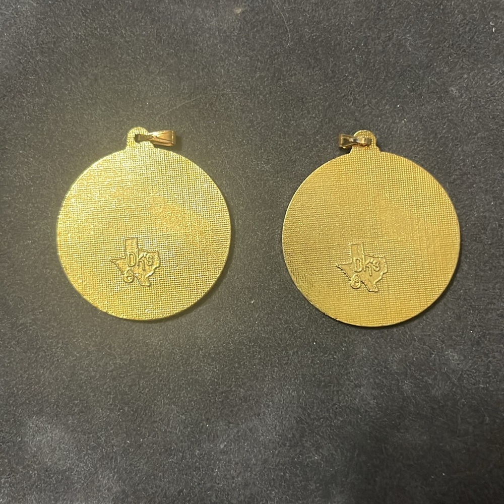 Floral Blue and Gold Colored Pendants - Picture 3 of 3